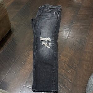 7 For All Mankind Black Distressed Denim